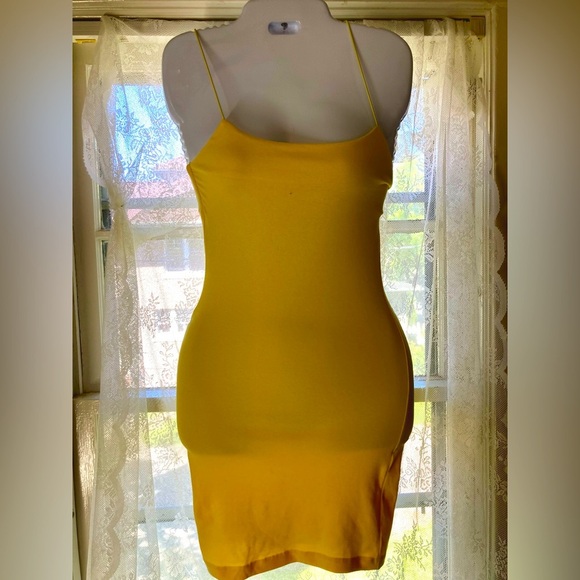 Zara Yellow Spaghetti Strap Dress S NWT! - Picture 2 of 5